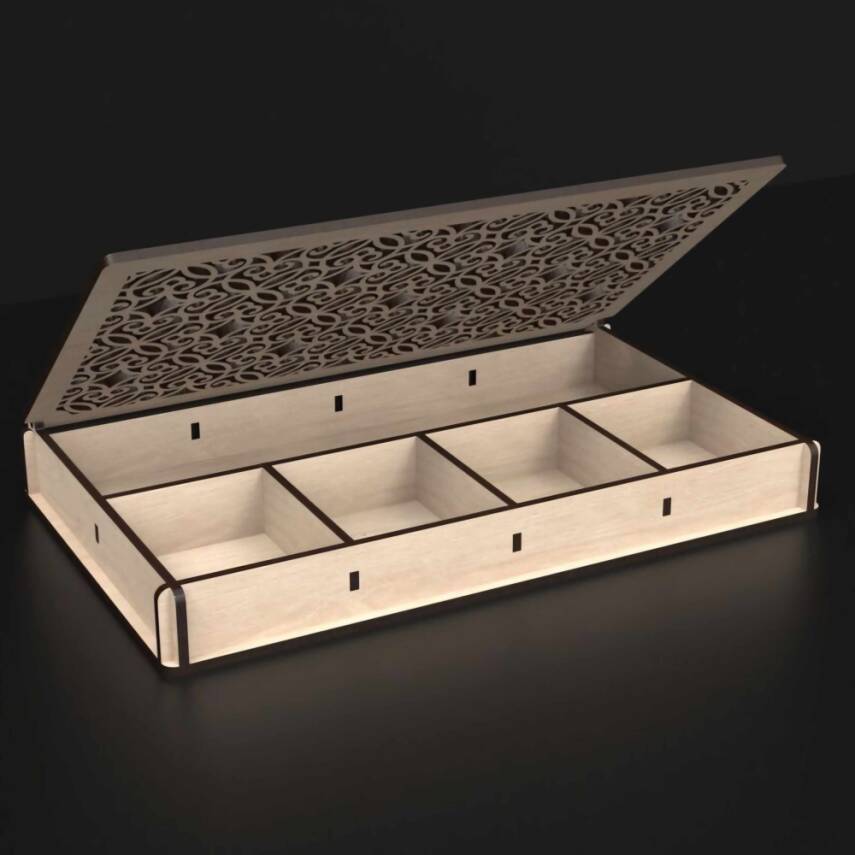 Patterned Wooden Box 2 - 1
