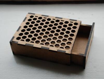 Patterned Wooden Box with - 