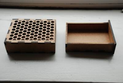 Patterned Wooden Box with - 2