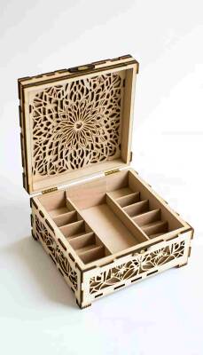 Patterned Wooden Storage Box - 