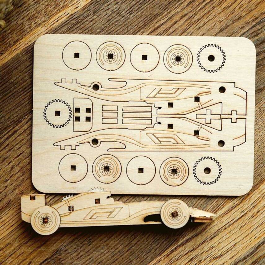 Taxta F1 Puzzle Maşın Dəsti - 1