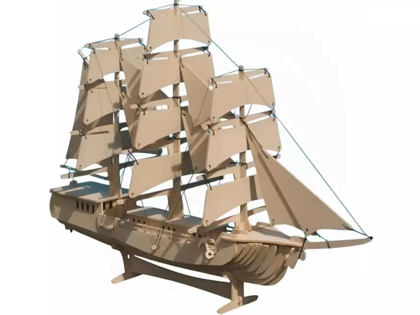 Taxta Yelkənli Gəmi Maketi - 1