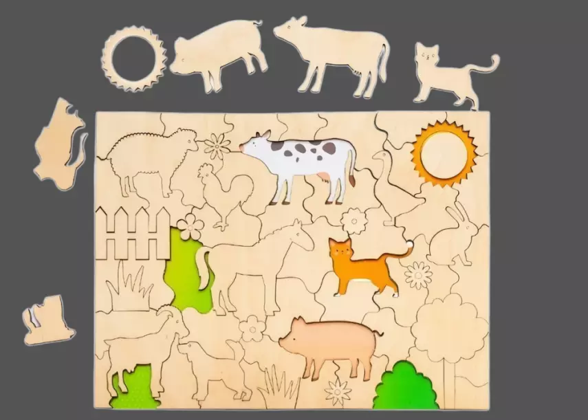 Wooden Animal Puzzle Game 2 - 3