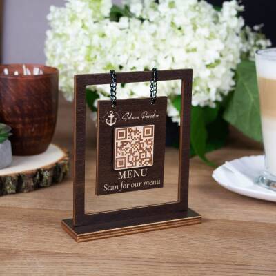 Wooden Desktop QR Code Stand - 